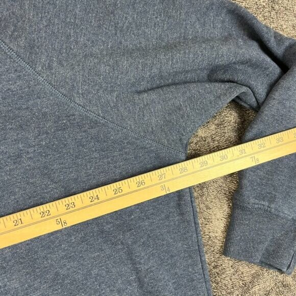 Burlebo Fleece Hoodie Mountain Spellout Navy Blue Men's XXL Pullover - Picture 8 of 10